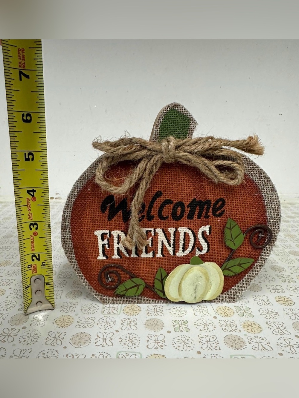 Ashland Orange and Green 'Welcome Friends' Pumpkin Accent